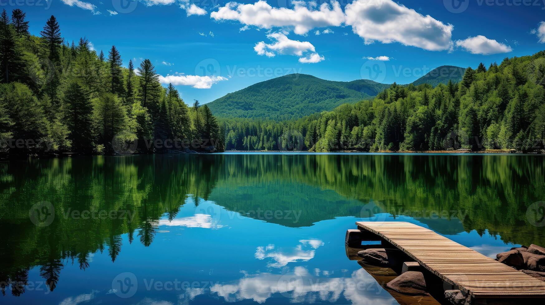 ai généré Stupéfiant magnifique paysage Lac ai généré photo