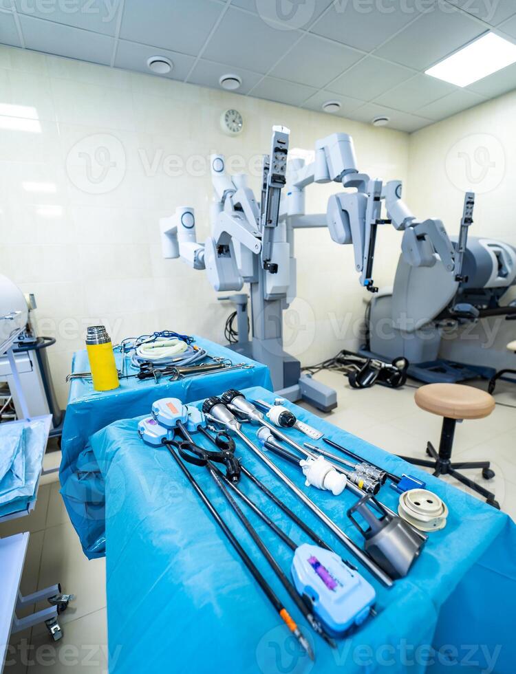 da Vinci chirurgie. au minimum envahissant robotique chirurgie avec le da Vinci chirurgical système. futur de médicament photo