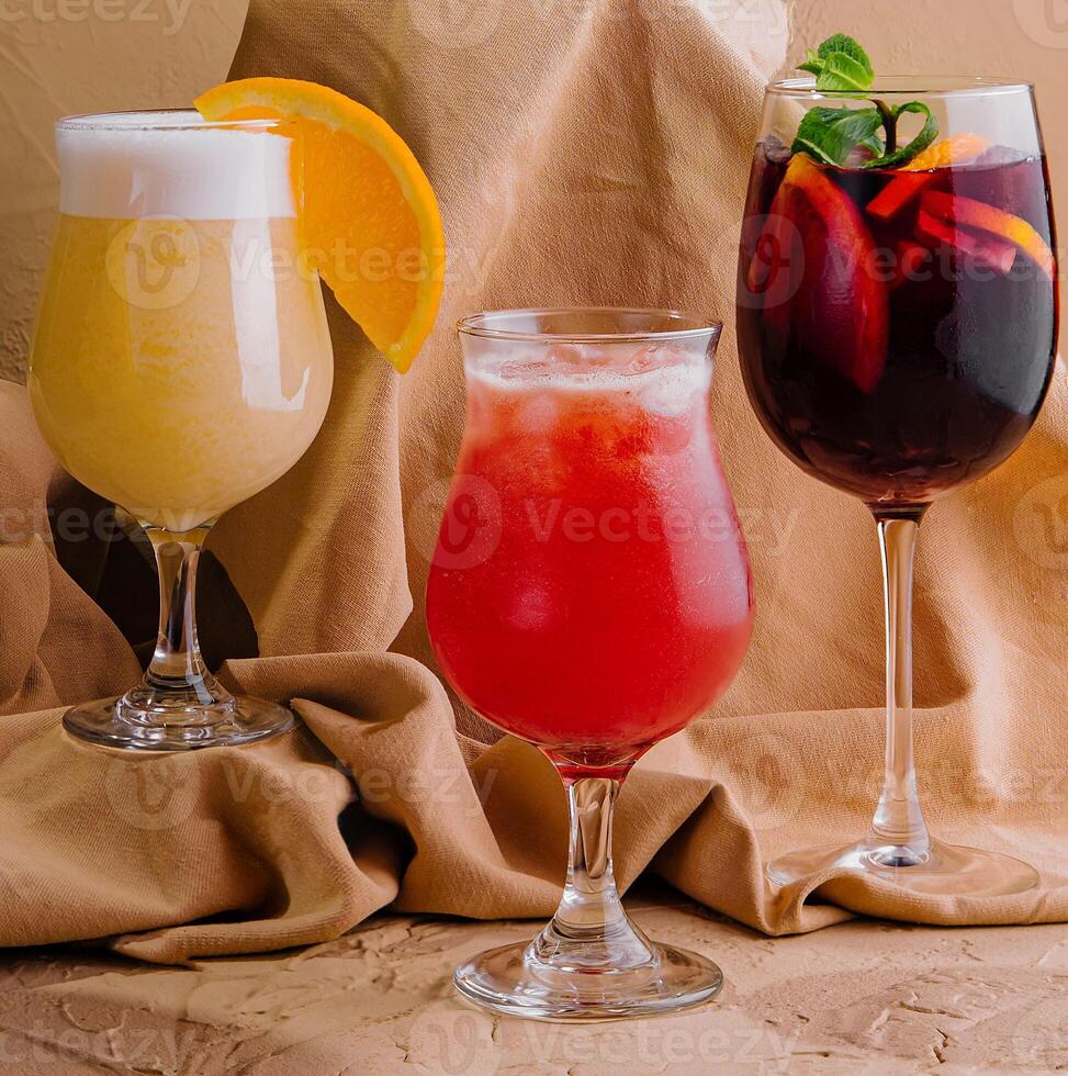 variété de tropical des cocktails proche en haut photo