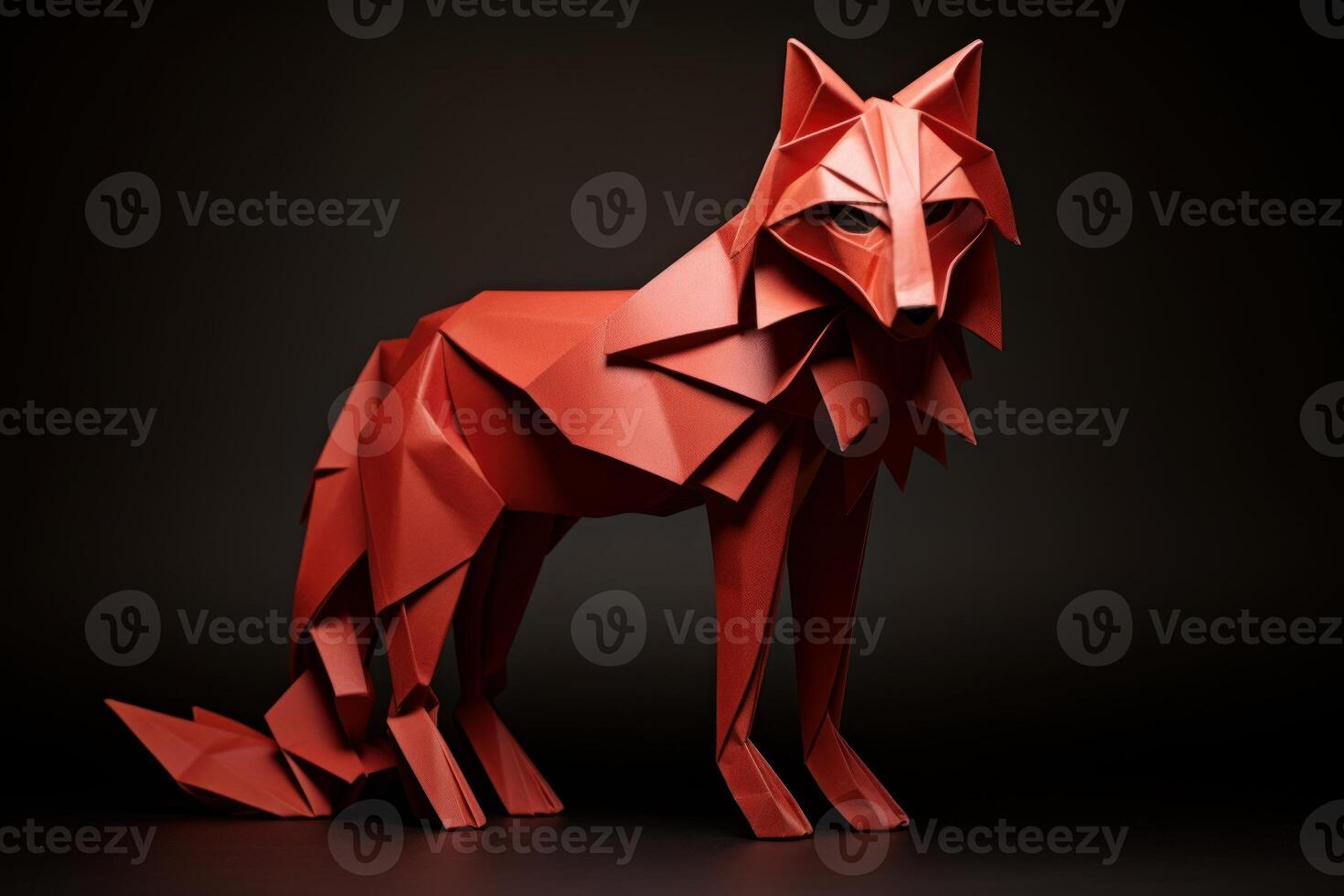 ai généré imaginatif origami coloré loup. produire ai photo