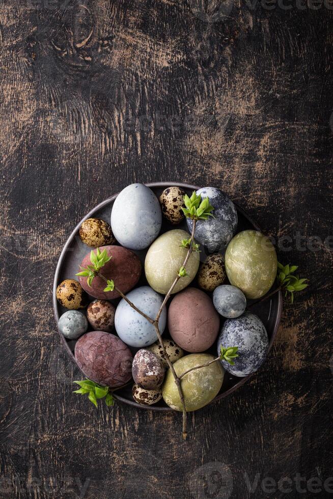 Pâques des œufs peint avec Naturel colorant photo