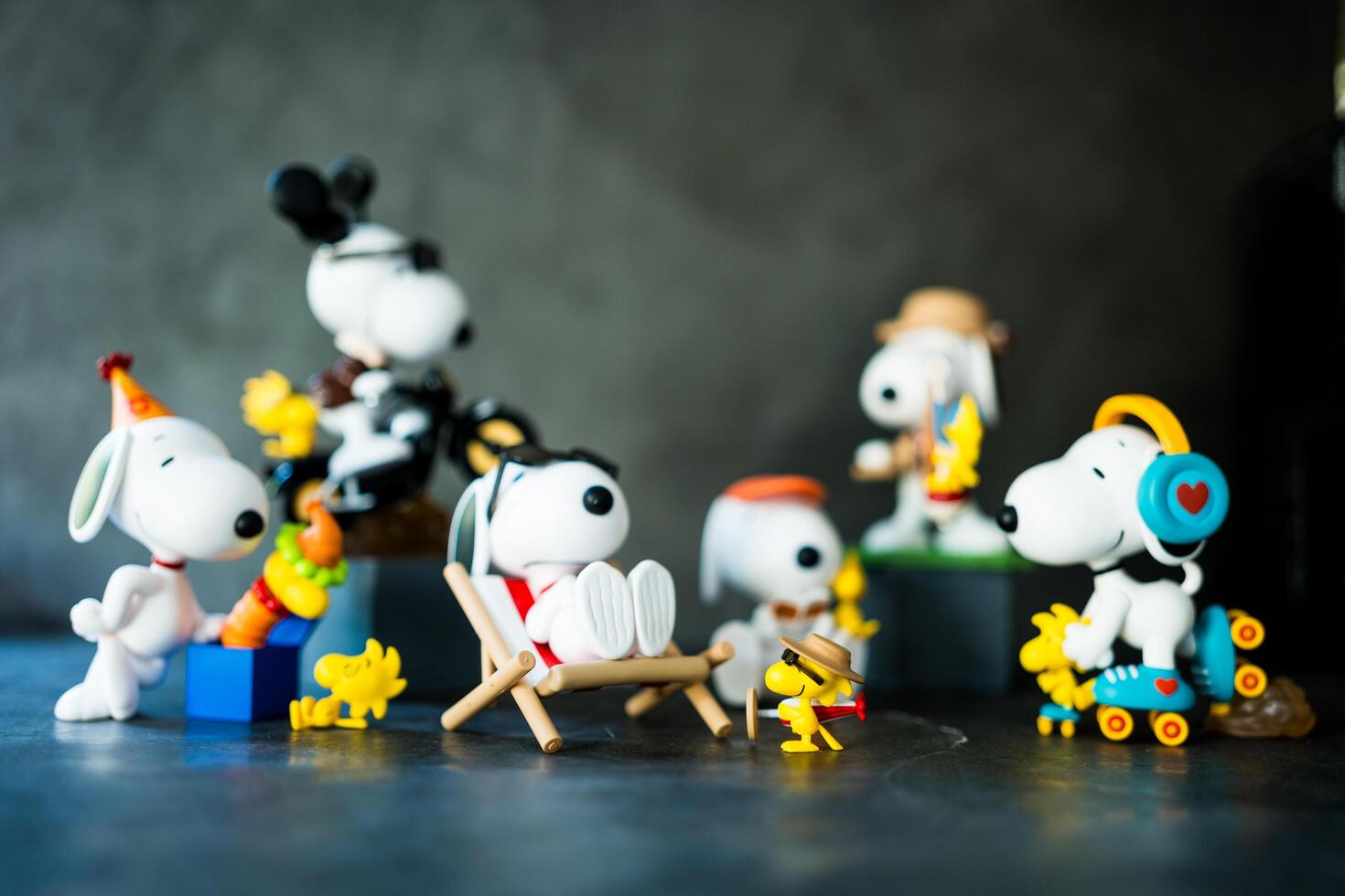 Bangkok, Thaïlande - février 16, 2024 beaucoup très mignonne de pop marché snoopy le meilleur copains séries Les figures jouet. photo