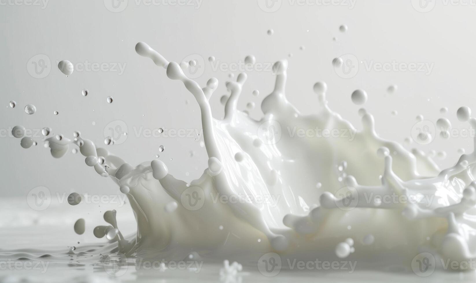 ai généré éclabousser Lait sur blanc Contexte proche en haut. verse Lait photo