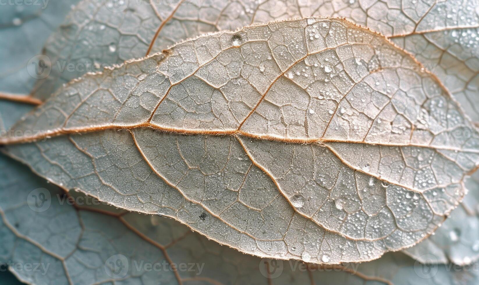 ai généré ancien coloré image de vert feuilles avec l'eau gouttes fermer. feuilles Contexte. photo