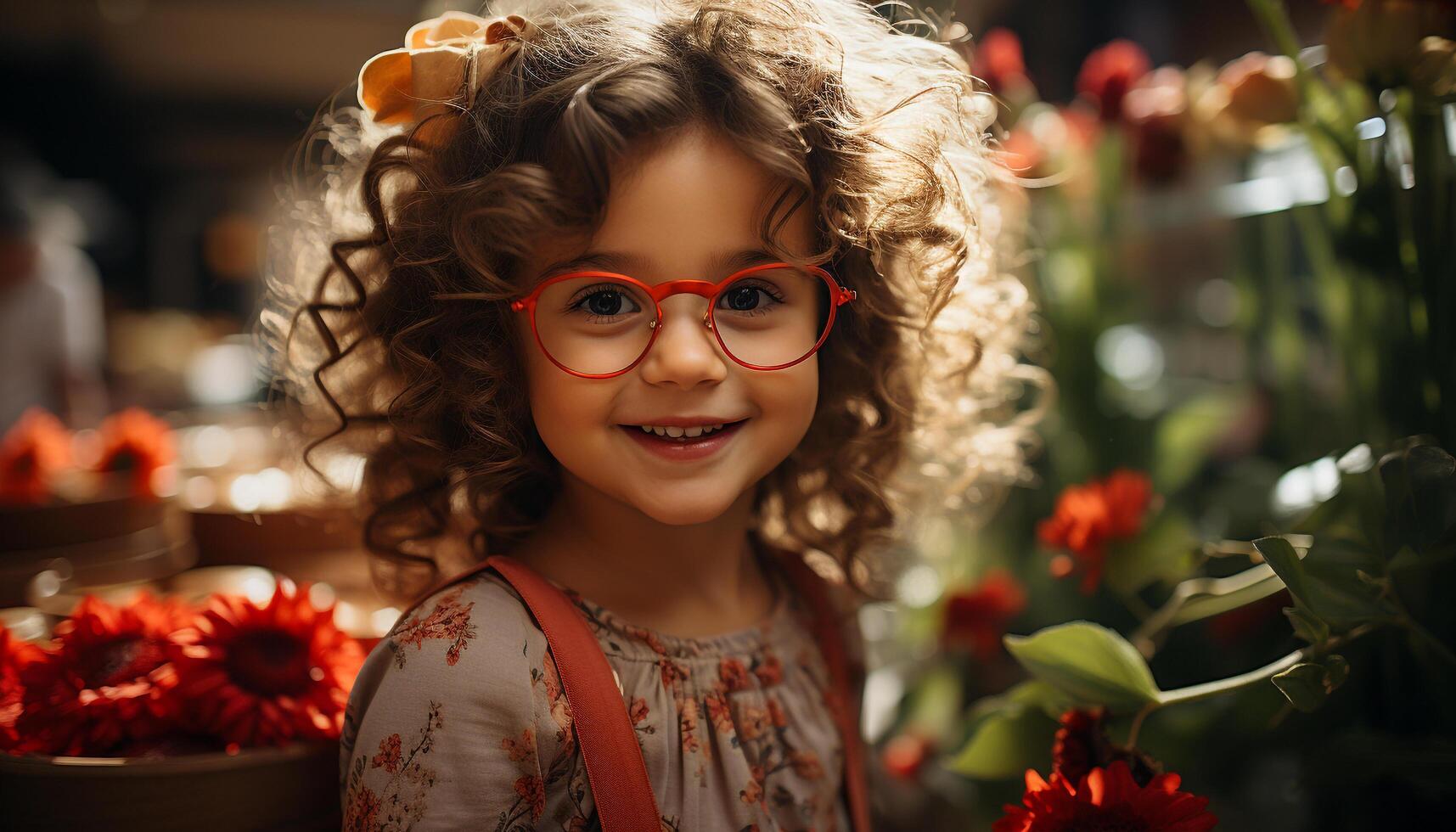 ai généré souriant enfant, mignonne filles, de bonne humeur bonheur, caucasien l'ethnie généré par ai photo