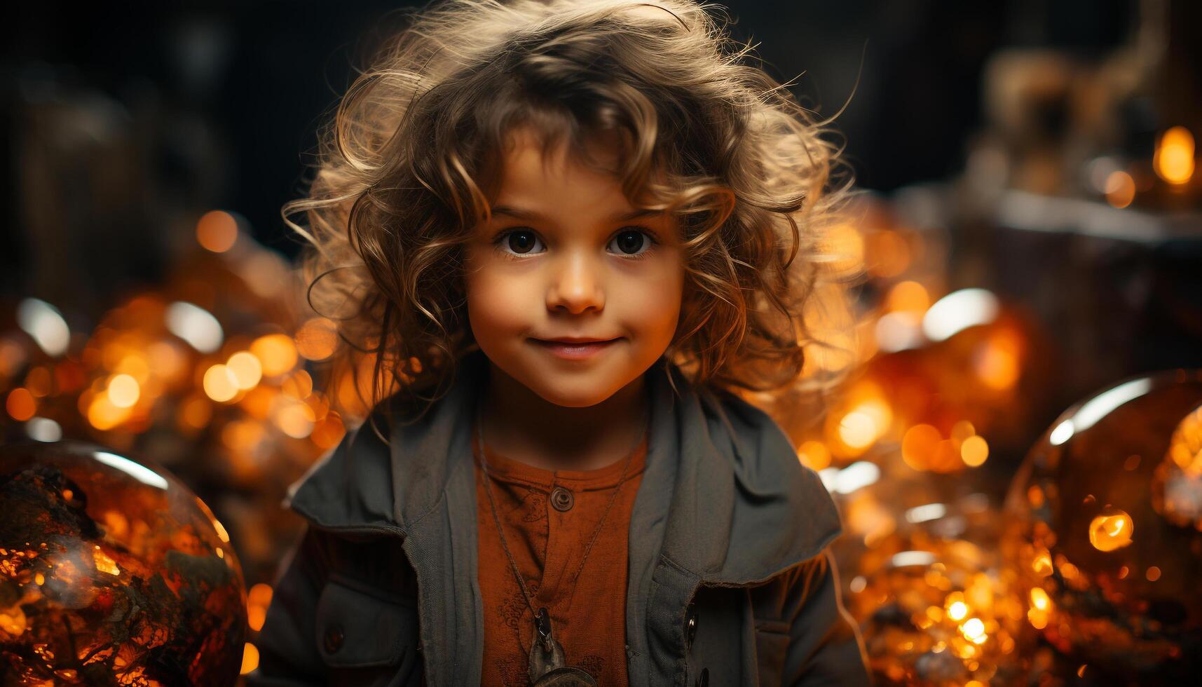 ai généré souriant mignonne enfant, bonheur dans un la personne de bonne humeur fête généré par ai photo