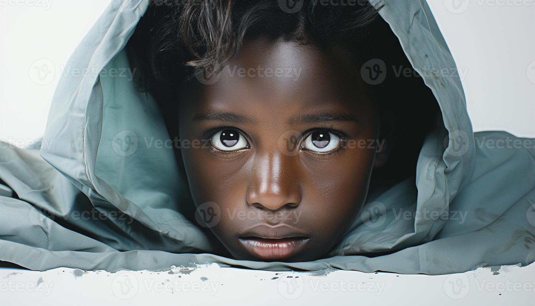 ai généré une mignonne africain enfant souriant, à la recherche à le caméra généré par ai photo