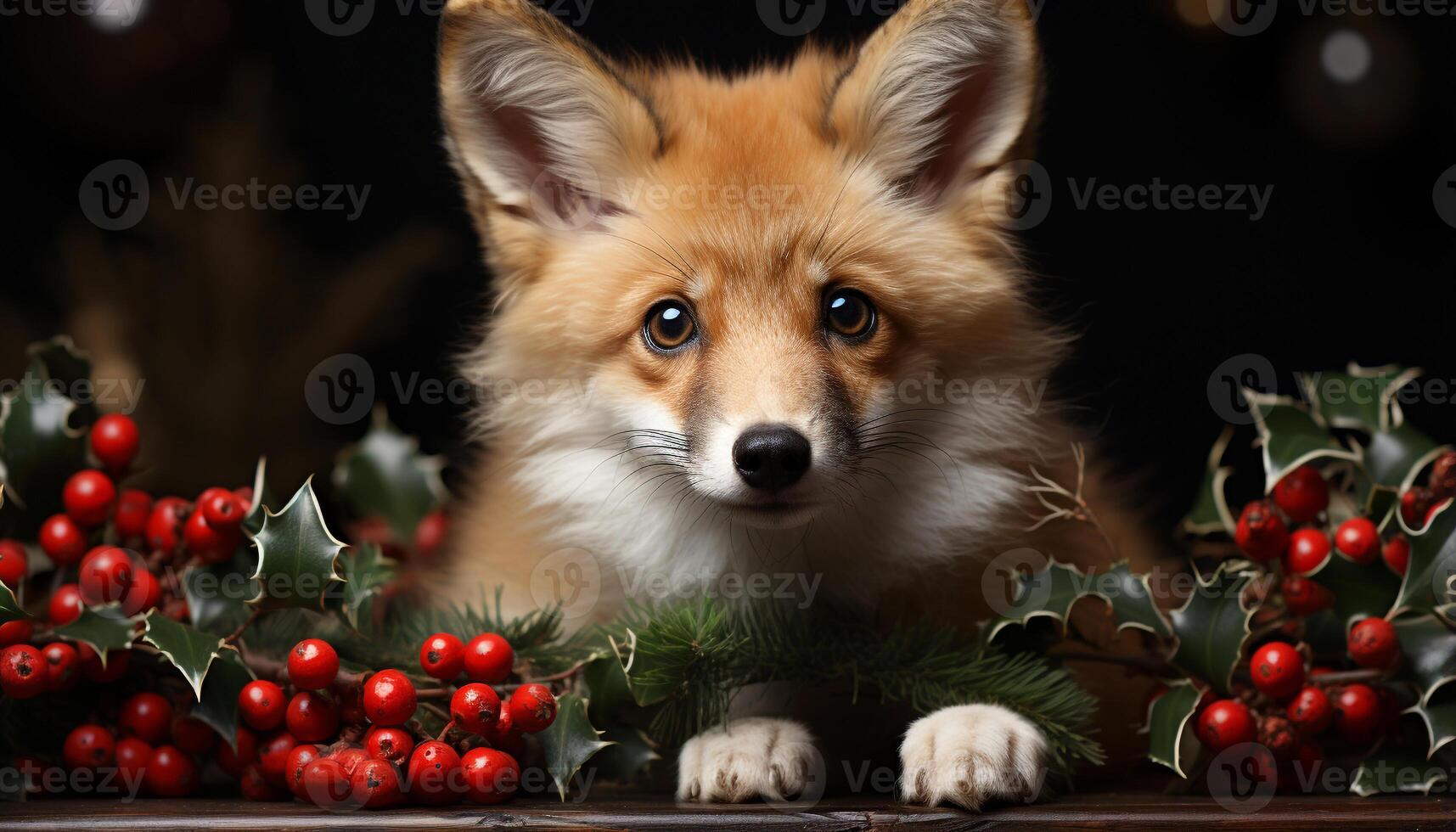 ai généré une mignonne petit chiot, à la recherche à caméra, séance par une arbre généré par ai photo