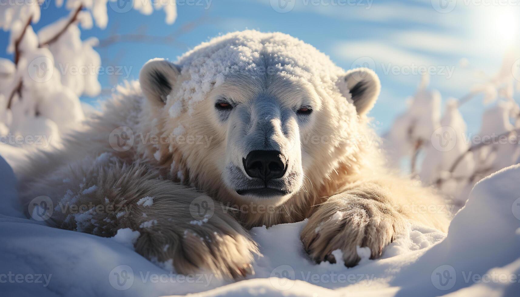 ai généré mignonne chiot dans neige, à la recherche à caméra, hiver pays des merveilles généré par ai photo