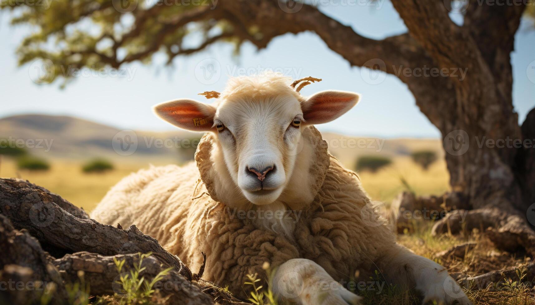 ai généré mignonne vache pâturage sur vert prairie, entouré par la nature beauté généré par ai photo