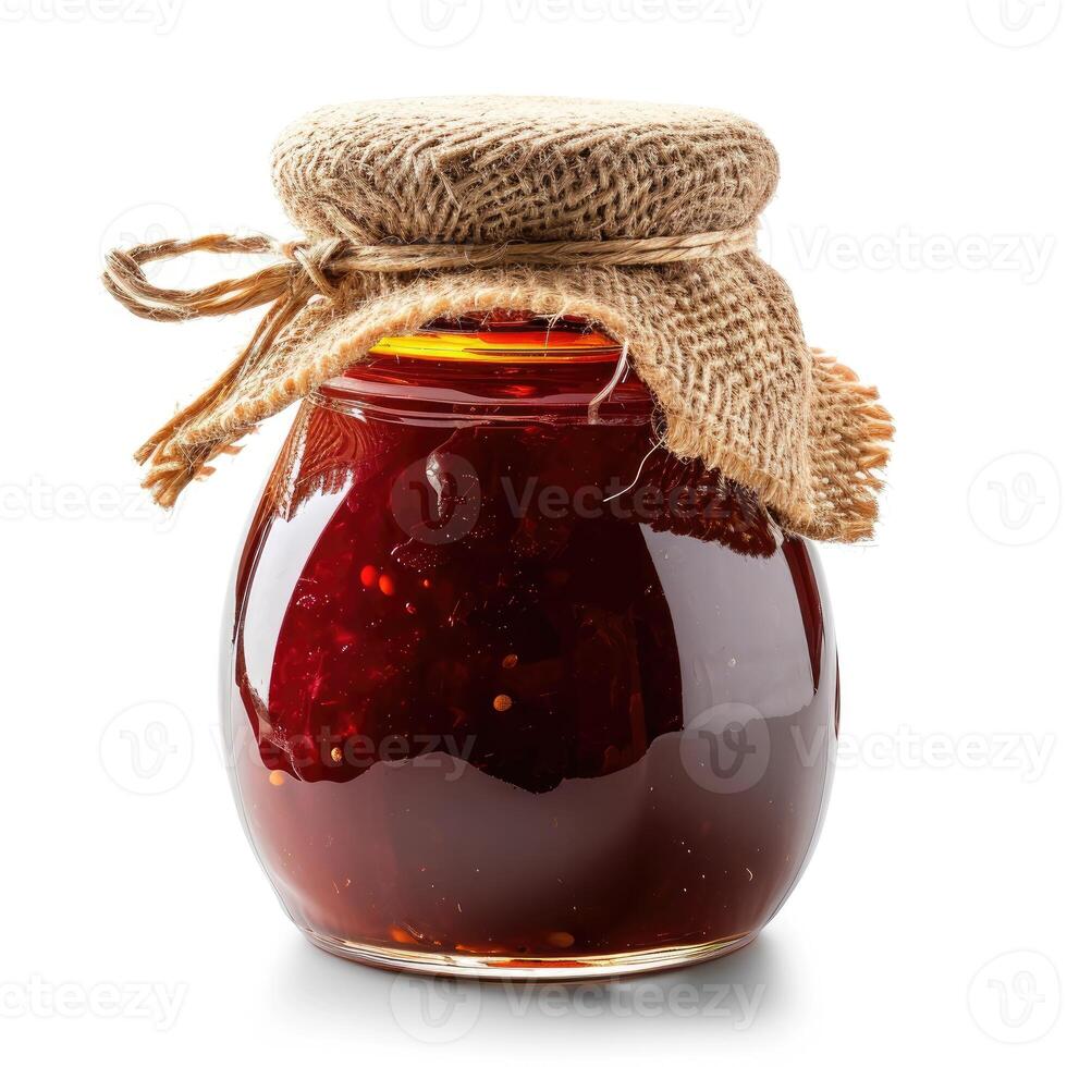 ai généré une pot de fait maison jambul confiture avec Frais jambul, isolé sur une blanc Contexte. ai généré. photo