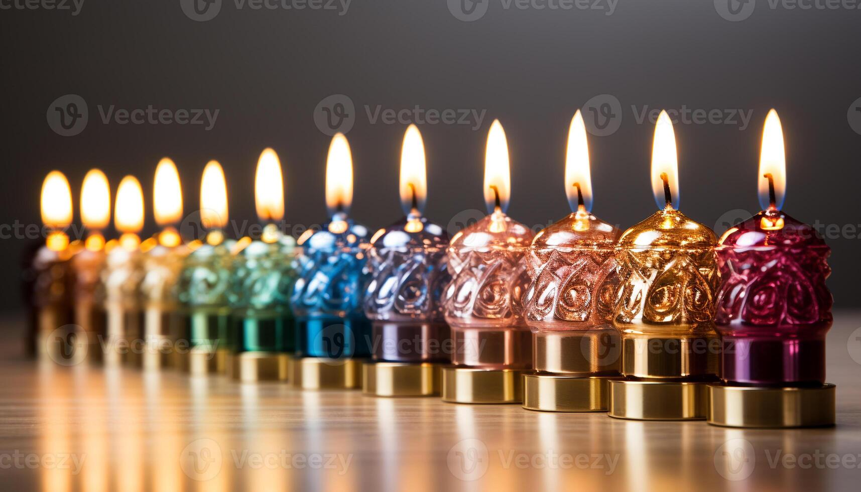 ai généré bougies brûlant, flamme embrasé, symbole de spiritualité et fête généré par ai photo