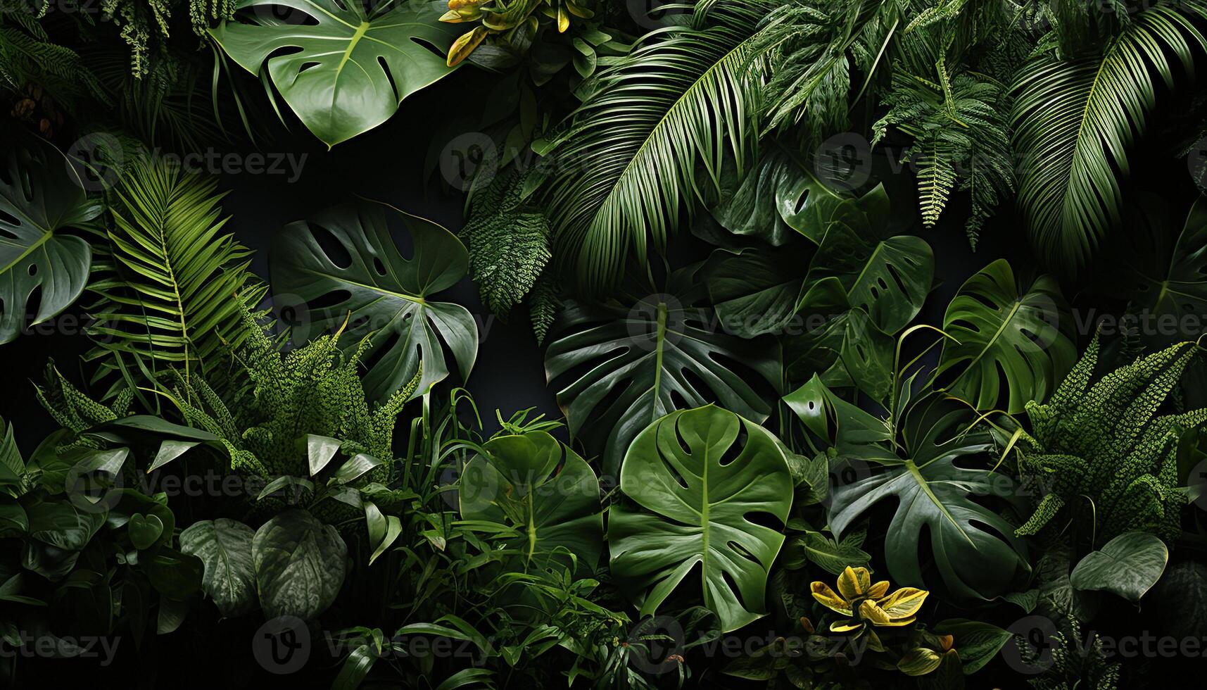 ai généré fraîcheur de la nature dans vibrant vert, tropical forêt tropicale croissance généré par ai photo