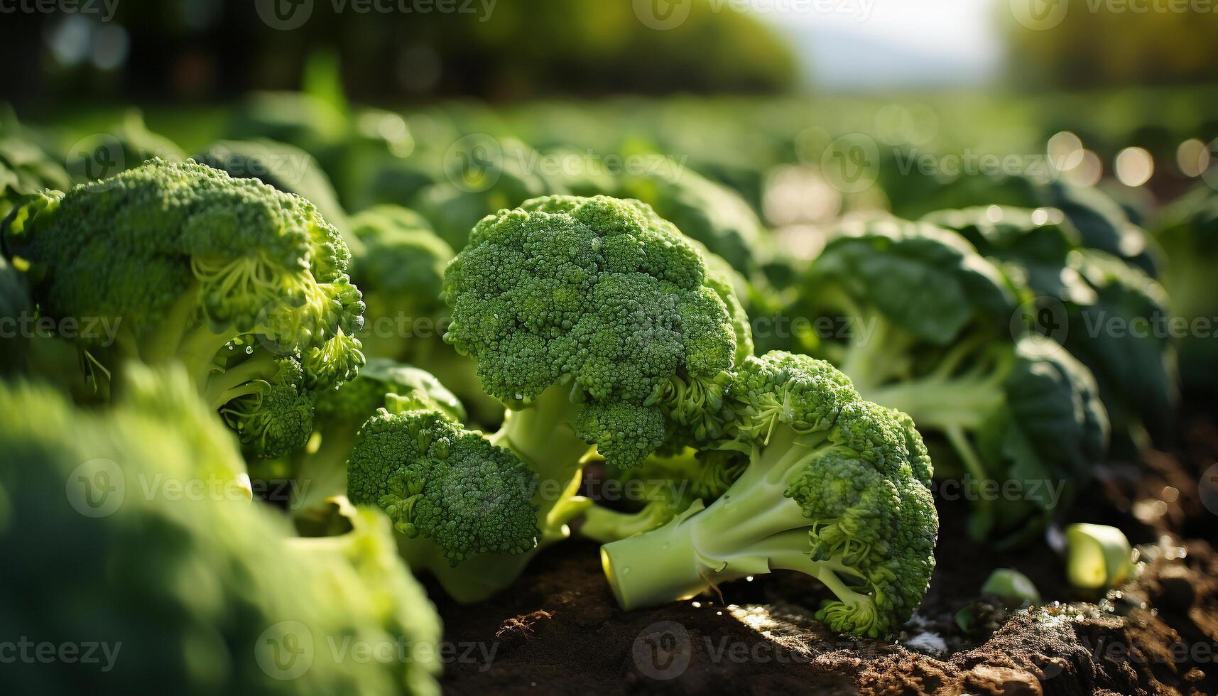 ai généré frais, biologique des légumes la nature en bonne santé, vert, proche en haut récolte généré par ai photo