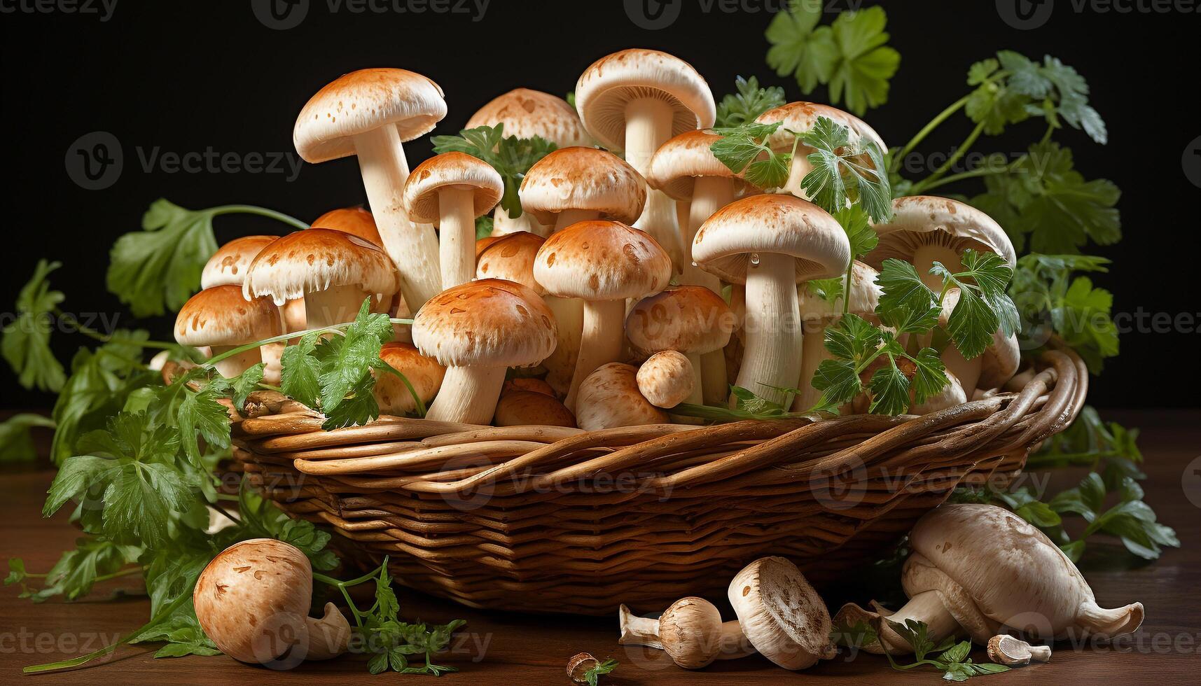 ai généré fraîcheur de l'automne comestible champignon, une en bonne santé gourmet repas généré par ai photo