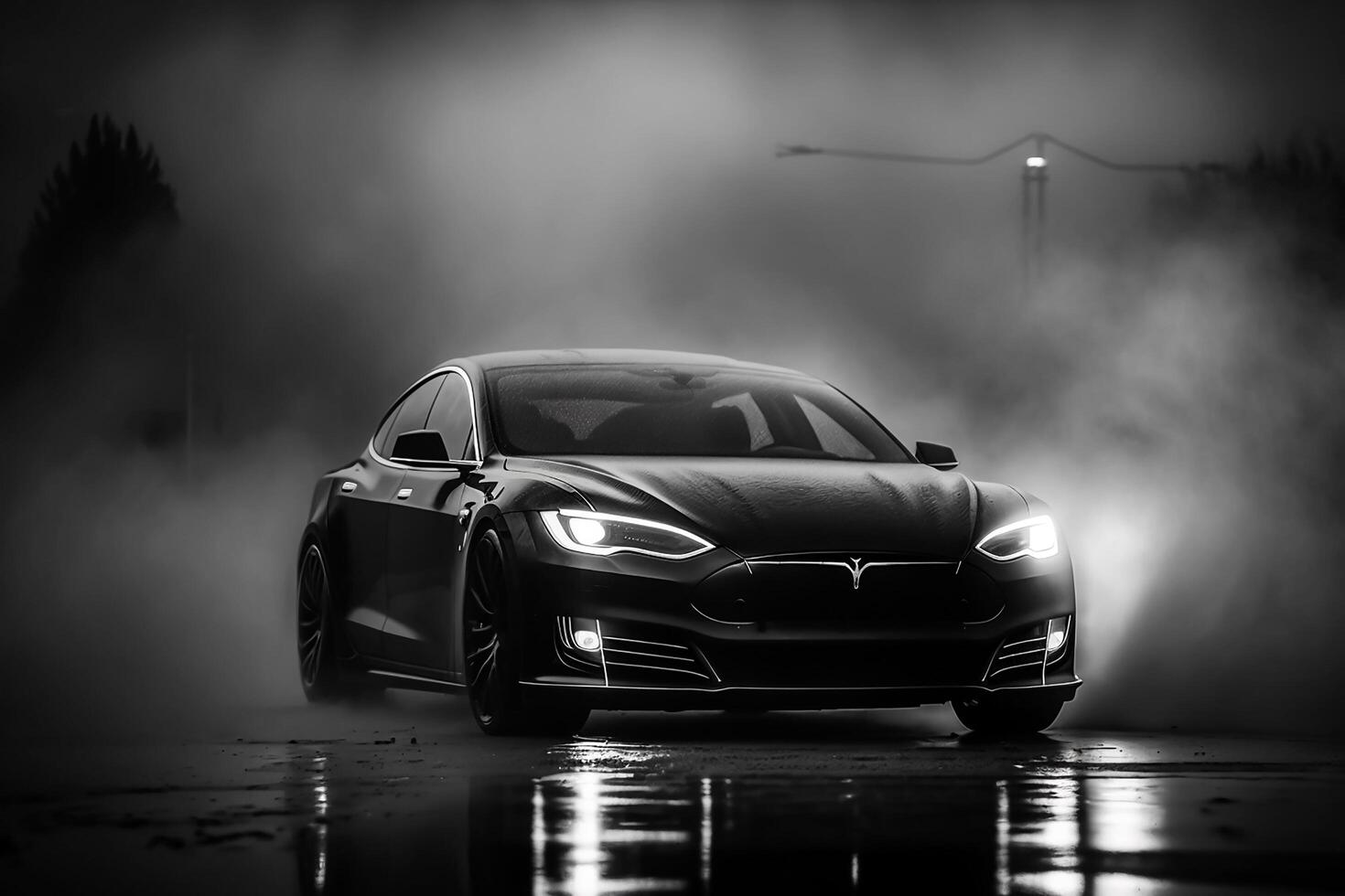 ai généré brillant brillant magnifique noir voiture sur foncé isolé Contexte pour site Internet ou impression conception génératif ai photo