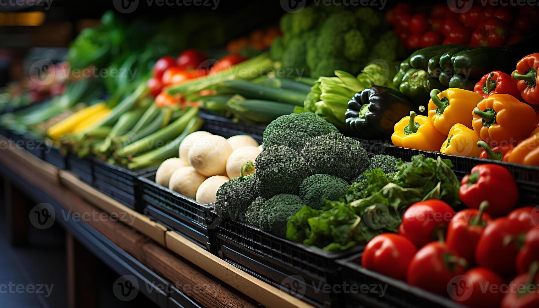 ai généré Frais des légumes et des fruits, une en bonne santé variété pour vente généré par ai photo