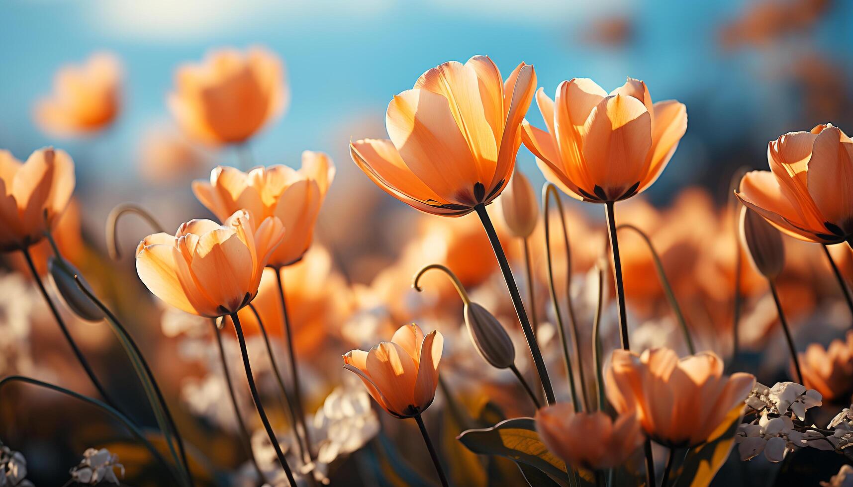 ai généré une vibrant Prairie de multi coloré fleurs dans le été généré par ai photo