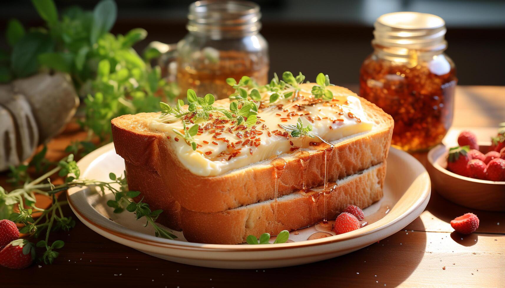 ai généré fraîcheur sur assiette gourmet repas, cuit Viande, en bonne santé en mangeant généré par ai photo