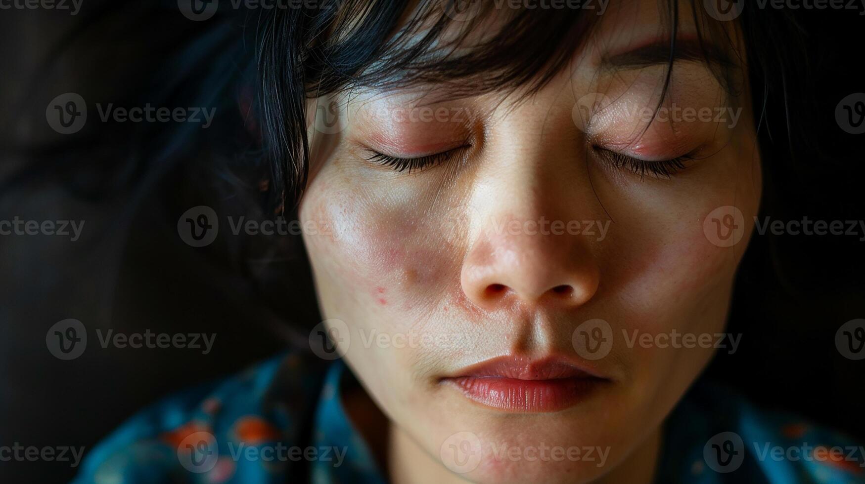 ai généré le femme expériences douleur et souffrance. mal aux dents, mal de tête, la dépression photo