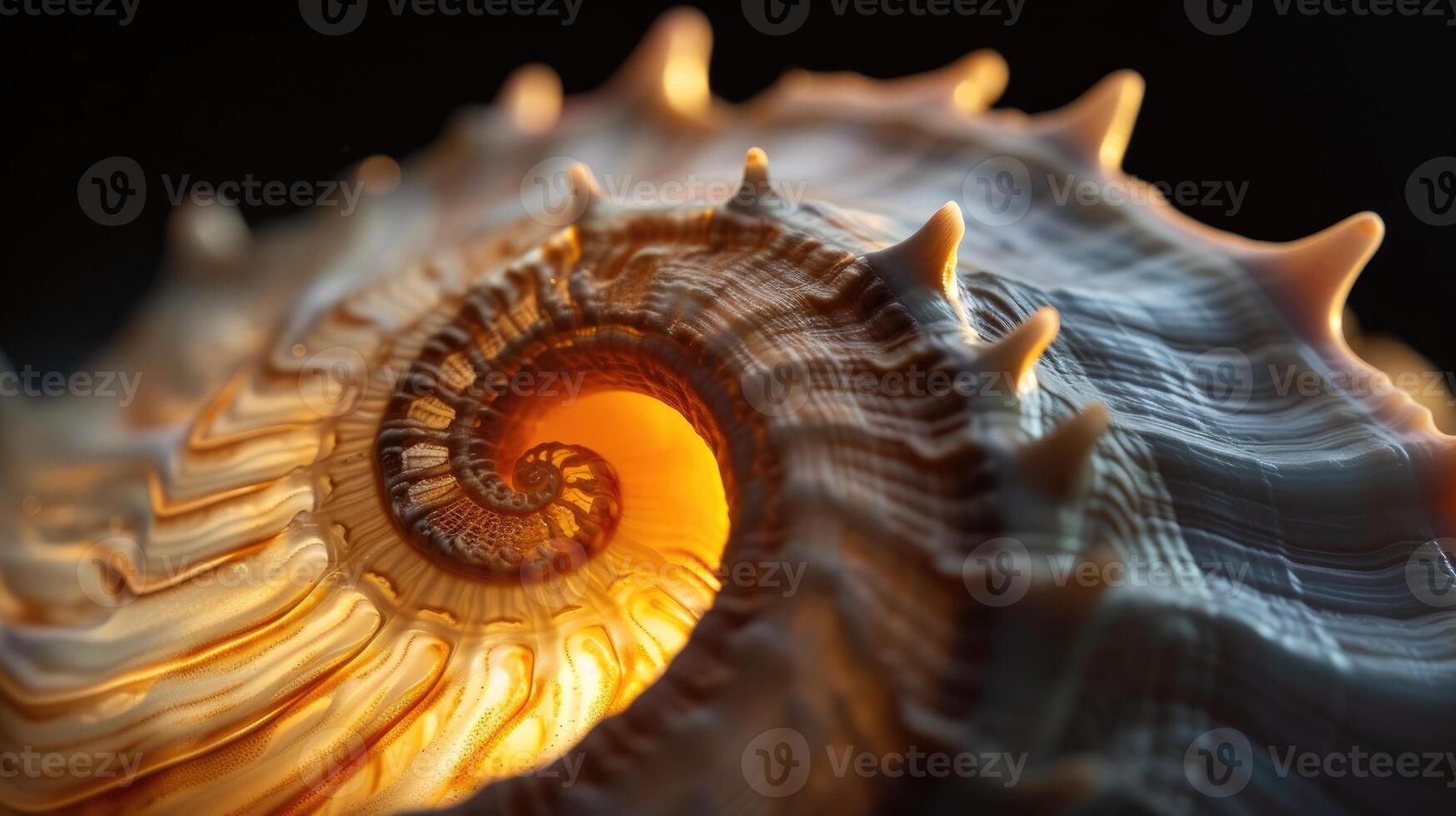 ai généré coquille proche en haut, illuminé de dans, moulage une fascinant lueur de Naturel beauté. ai généré. photo