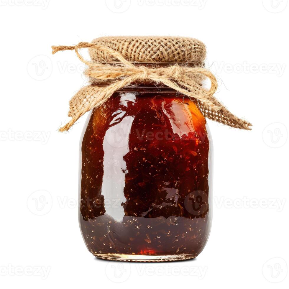 ai généré une pot de fait maison jambul confiture avec Frais jambul, isolé sur une blanc Contexte. ai généré. photo