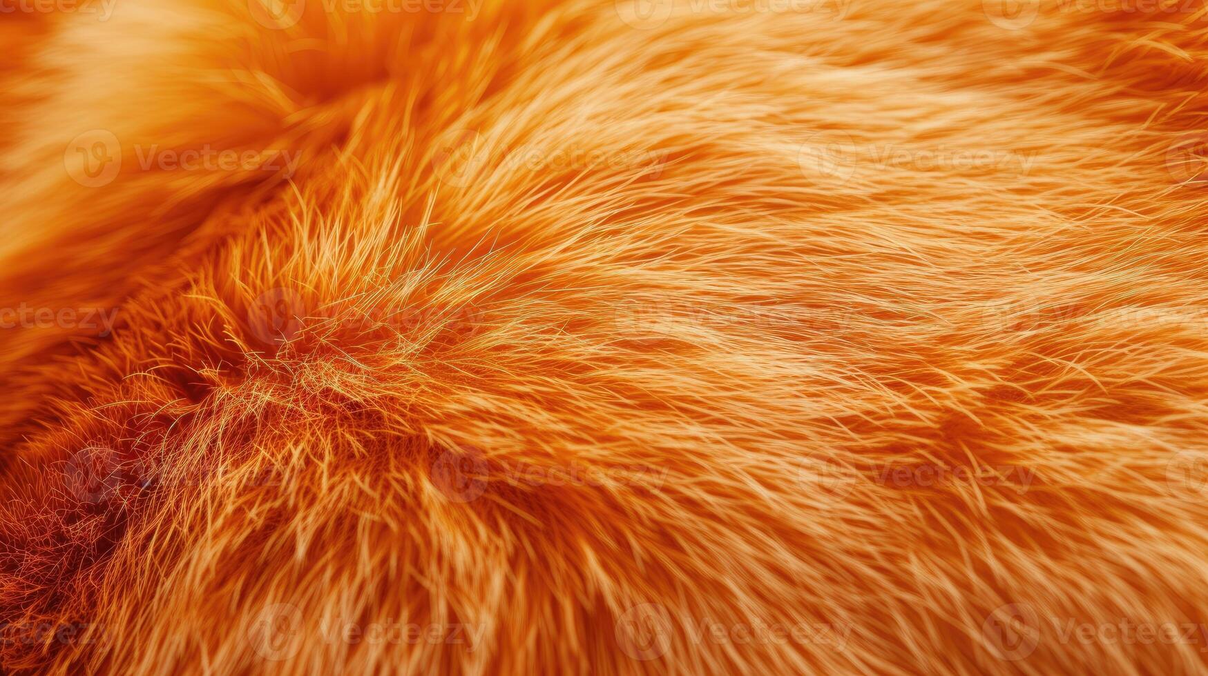 ai généré fermer de vibrant Orange fourrure texture, une tactile Contexte avec chaleur et richesse, ai généré. photo