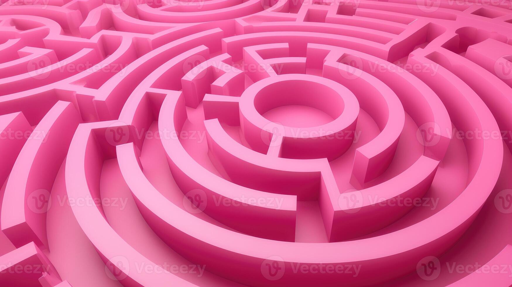 ai généré naviguer par une fascinant rose Labyrinthe de premier plan à une circulaire centre, ai généré. photo