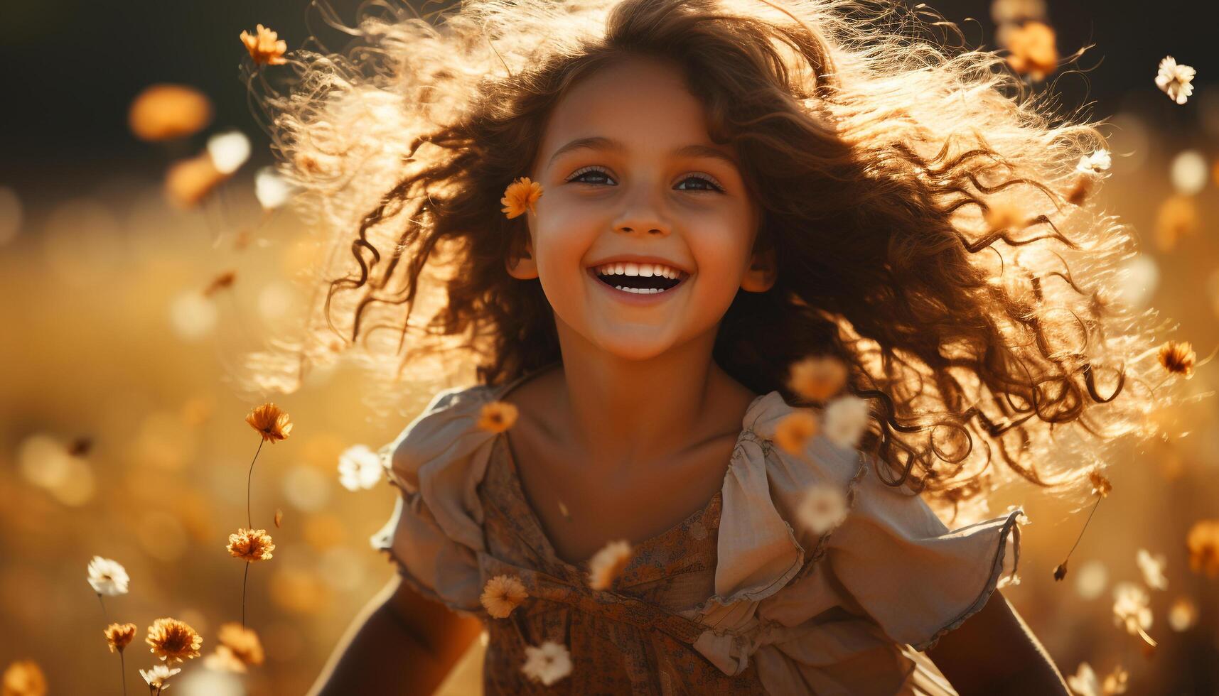 ai généré souriant en plein air, bonheur dans un personne, de bonne humeur modes de vie, jouissance de été amusement généré par ai photo