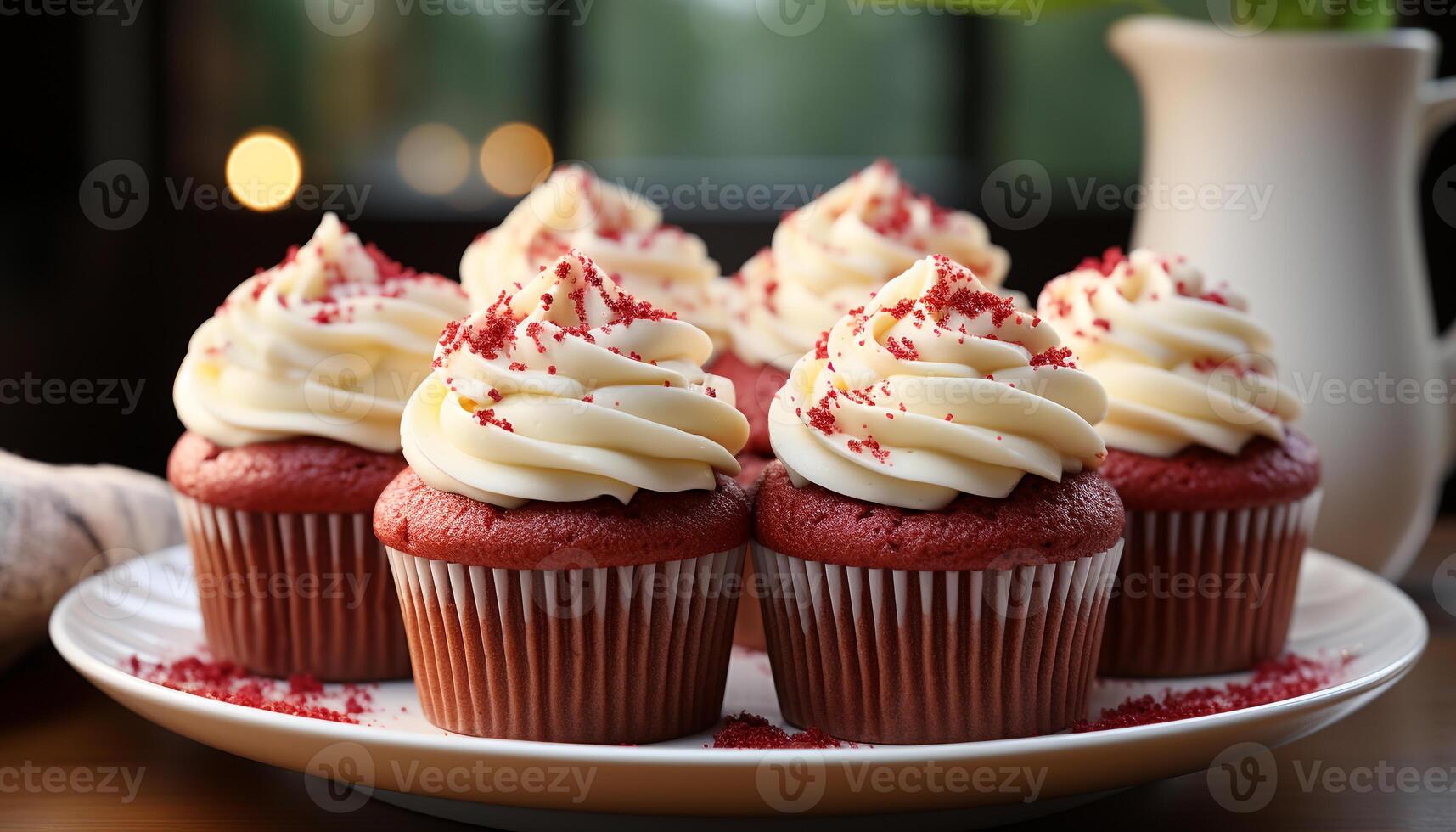 ai généré fraîchement cuit fait maison petits gâteaux avec Chocolat glaçage et fraise décoration généré par ai photo