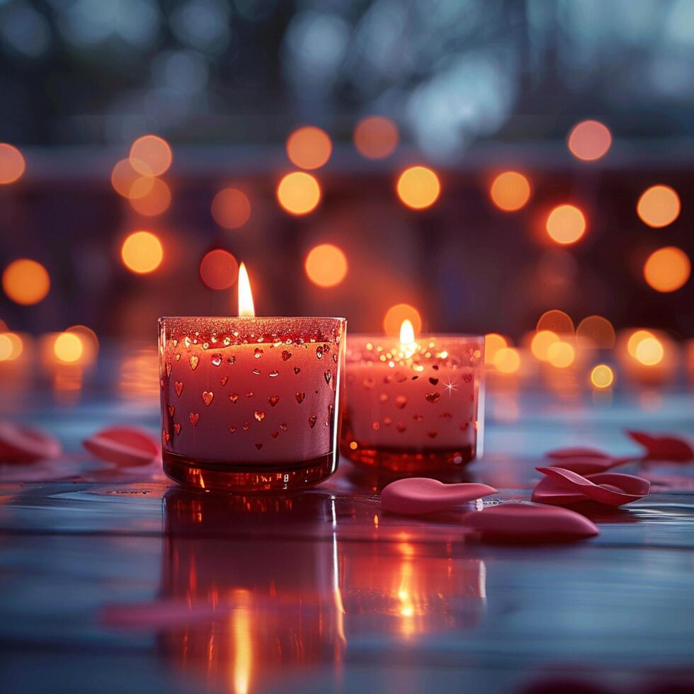 ai généré Fait main l'amour valentines journée bougies créer une romantique Contexte pour social médias Publier Taille photo