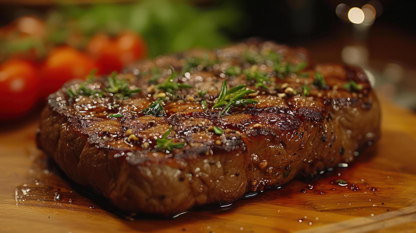 ai généré délicieux du boeuf steak dans restaurant pour dîner photo