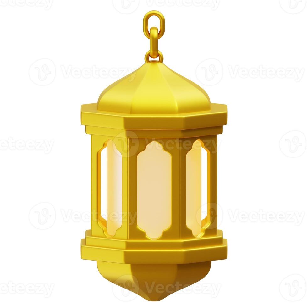 Ramadan lanterne 3d icône. islamique lanterne, 3d le rendu Ramadan illustration photo