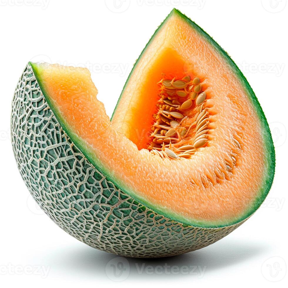 ai généré mûr melon sur une blanc isolé Contexte - ai généré image photo