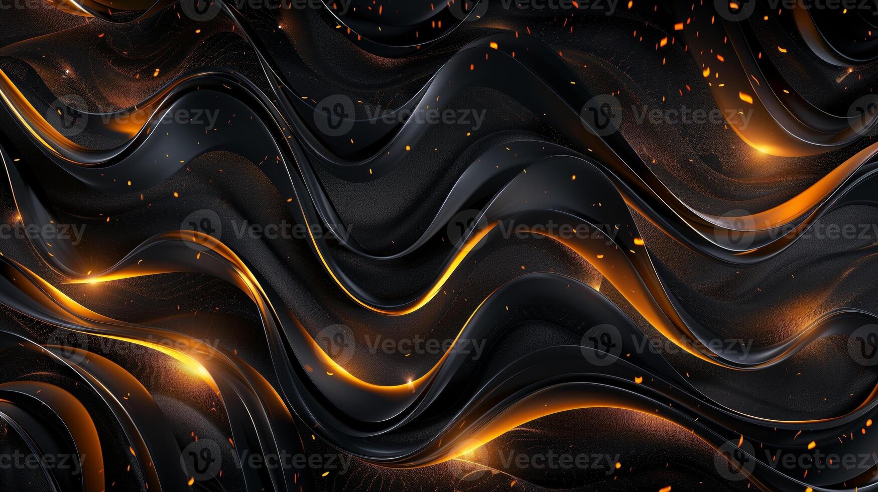 ai généré un abstrait fond d'écran avec d'or et foncé vagues, dans le style de précisionniste lignes, flickr, embrasé lumières. arrière-plan, texture. généré par artificiel intelligence. photo