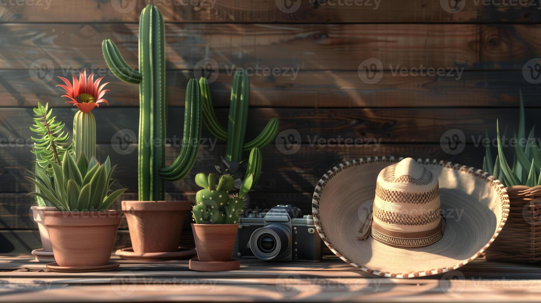 ai généré brillant bleu cactus les plantes contre une rose Contexte. généré par artificiel intelligence. photo