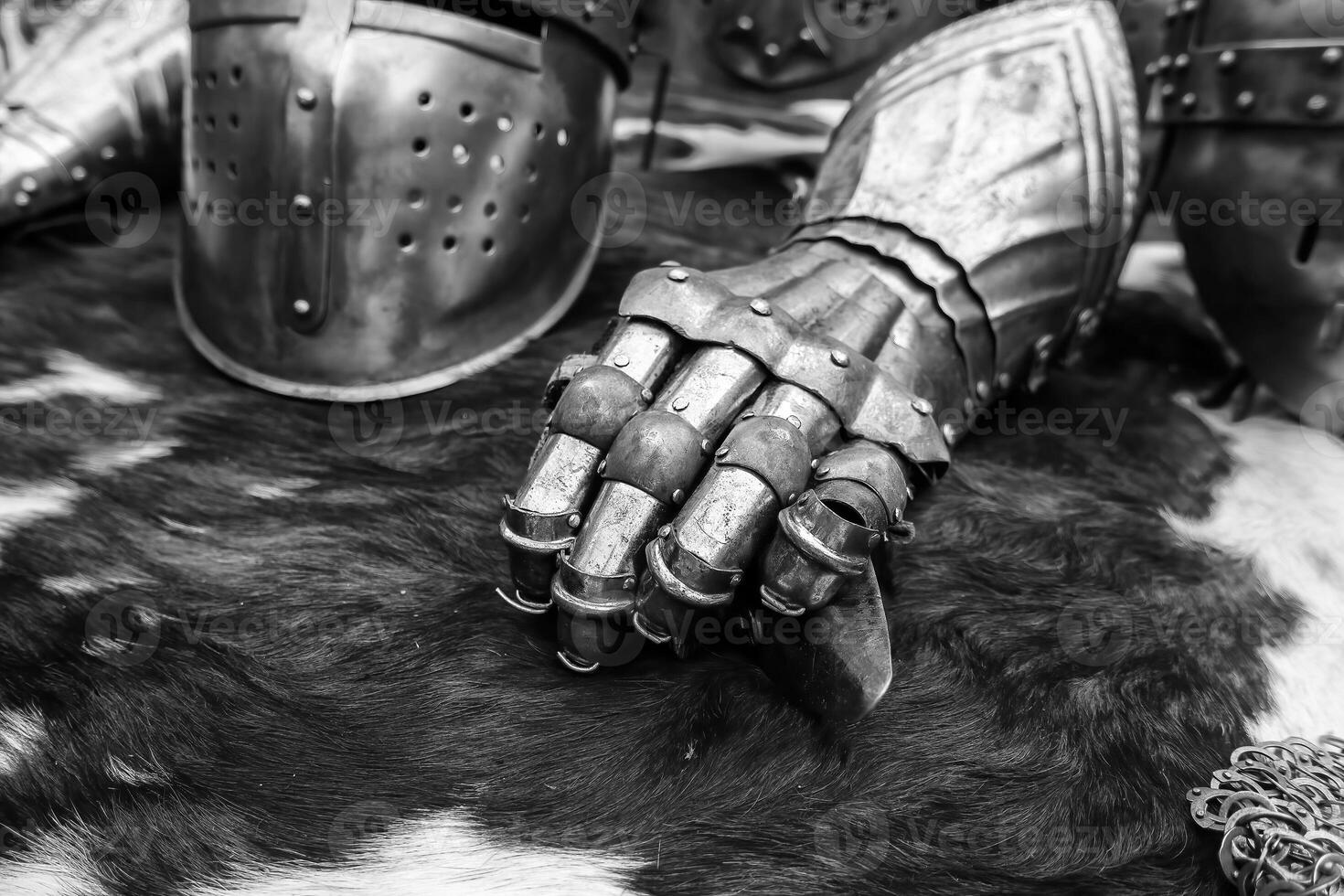 médiéval armure gants photo