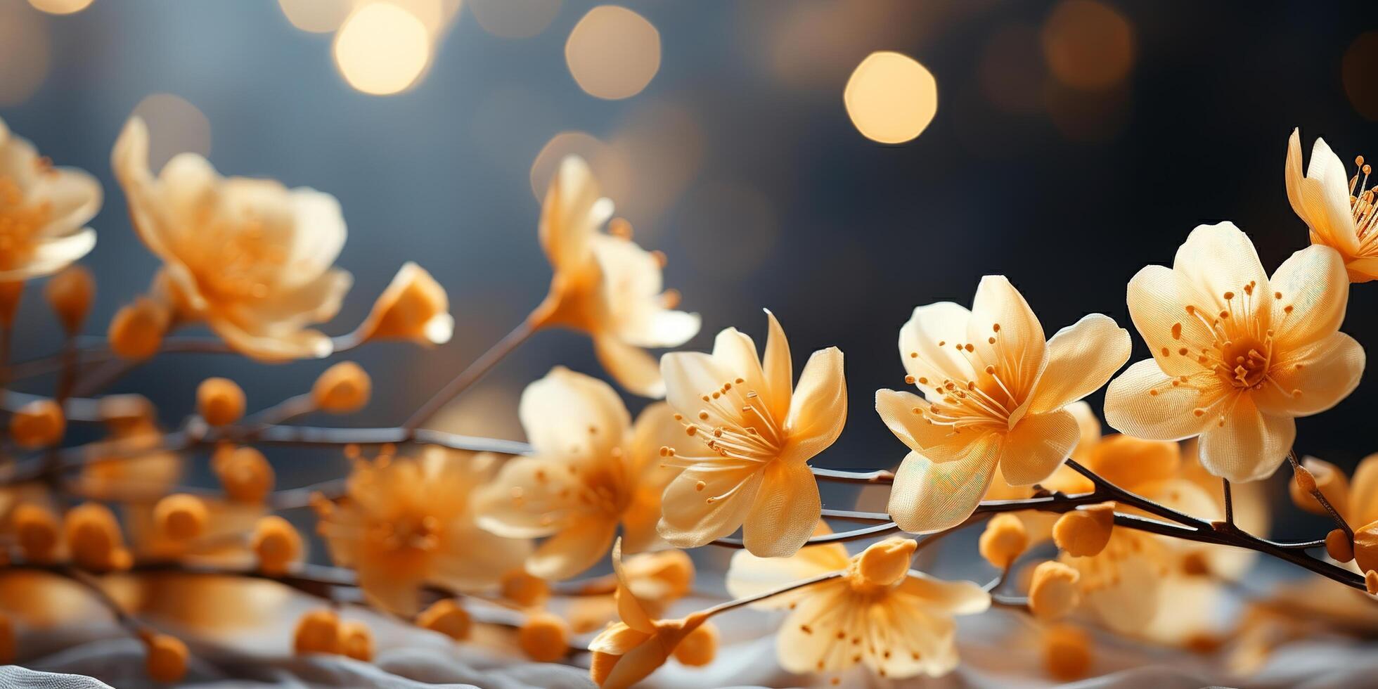 ai généré l'automne Jaune doux Couleur fleurs dans le jardin photo