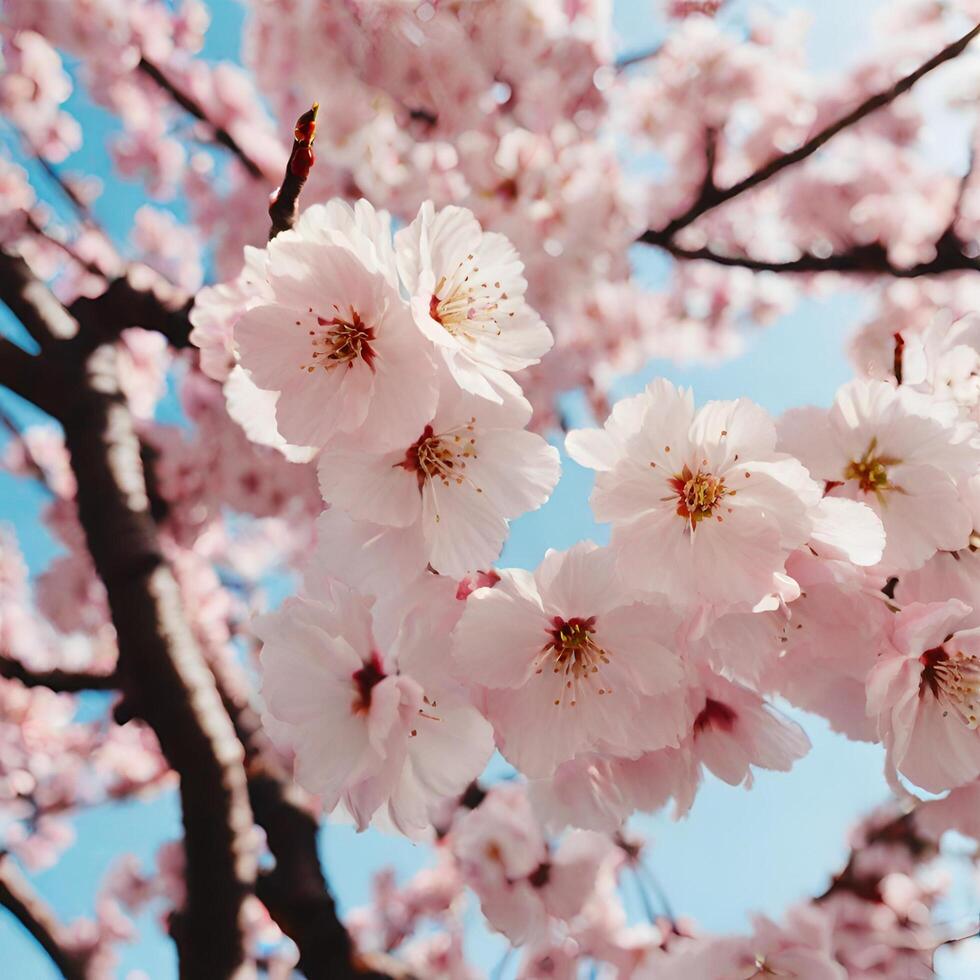 ai généré photo Cerise fleurs