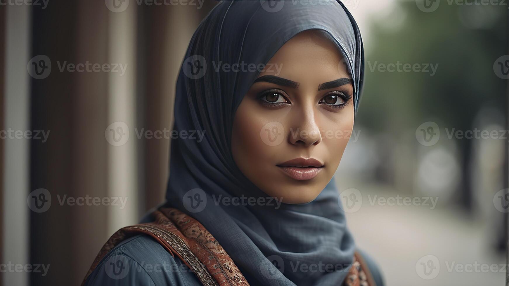 ai généré portrait de une jolie Jeune musulman femme, portrait de une femme, jolie musulman femme photo