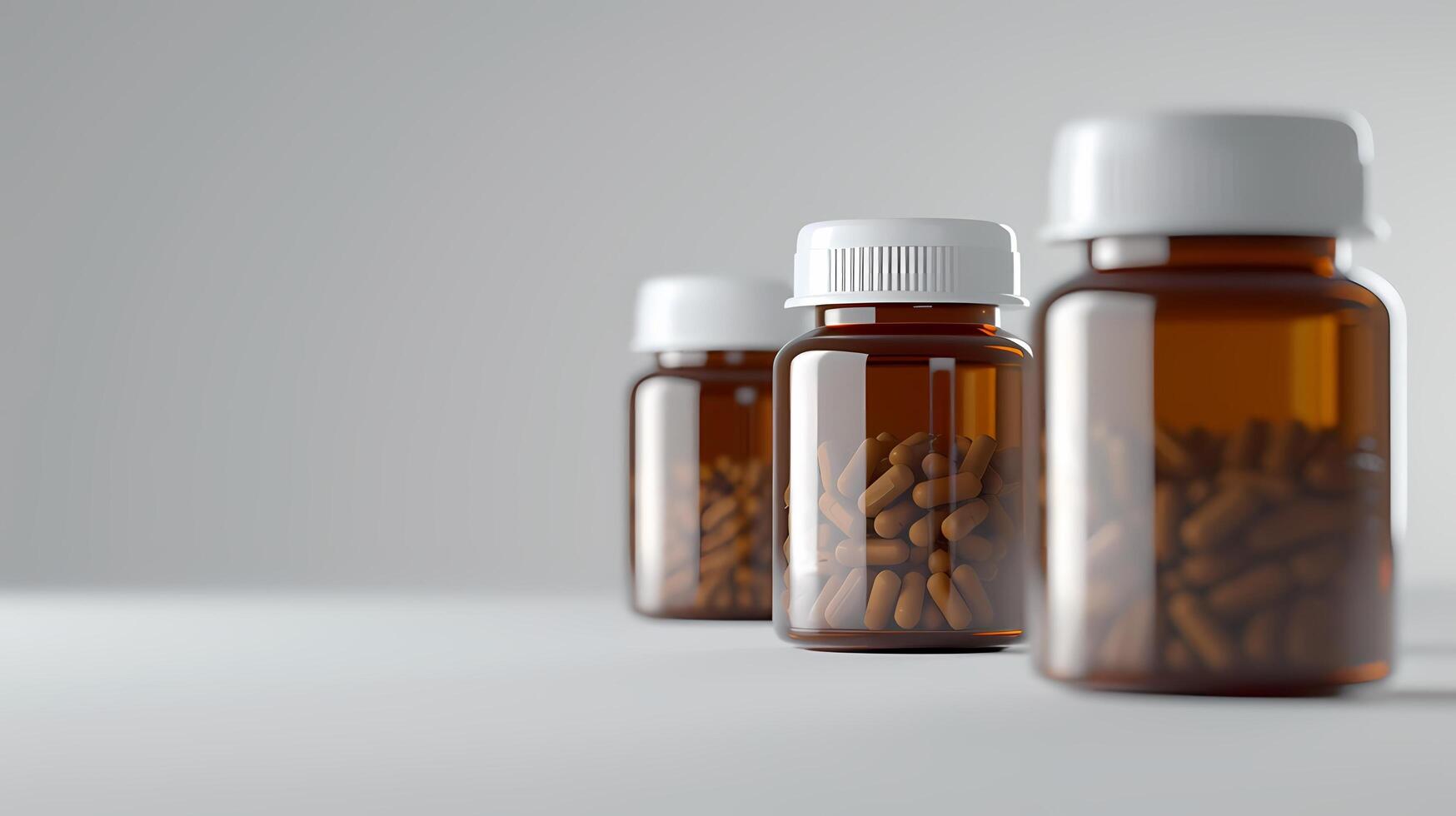 ai généré nombreuses médicament bouteilles photo