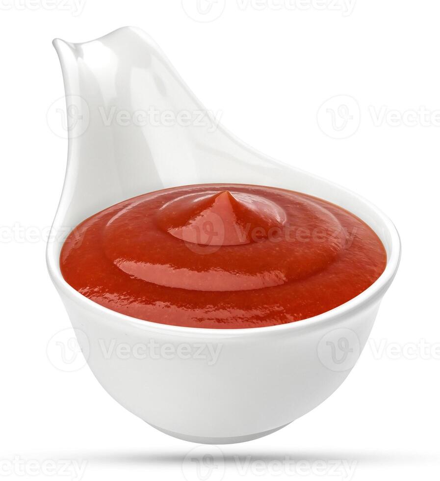 ketchup isolé sur blanc photo