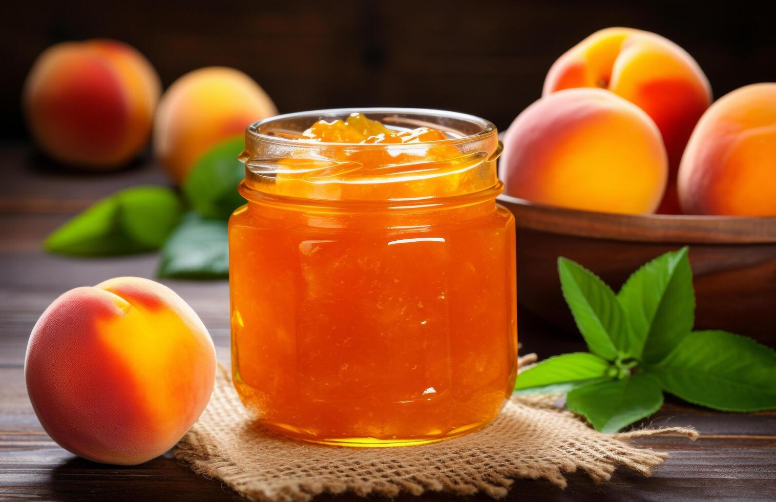 ai généré pêche confiture est une bien Naturel santé remède photo