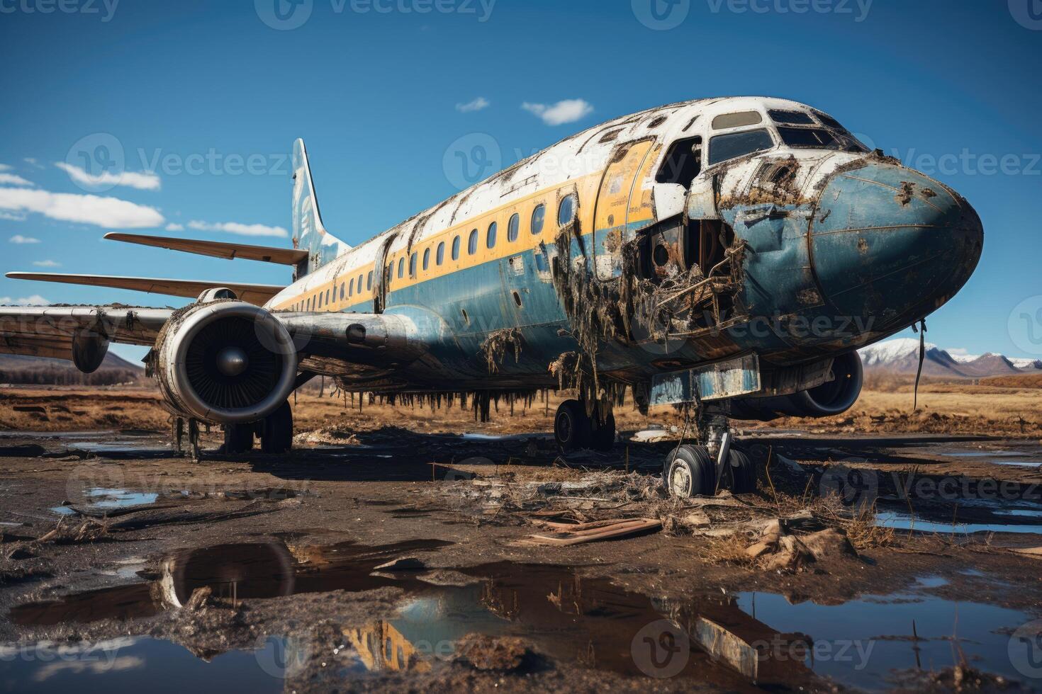 ai généré une grand passager avion sur un aéroport piste photo