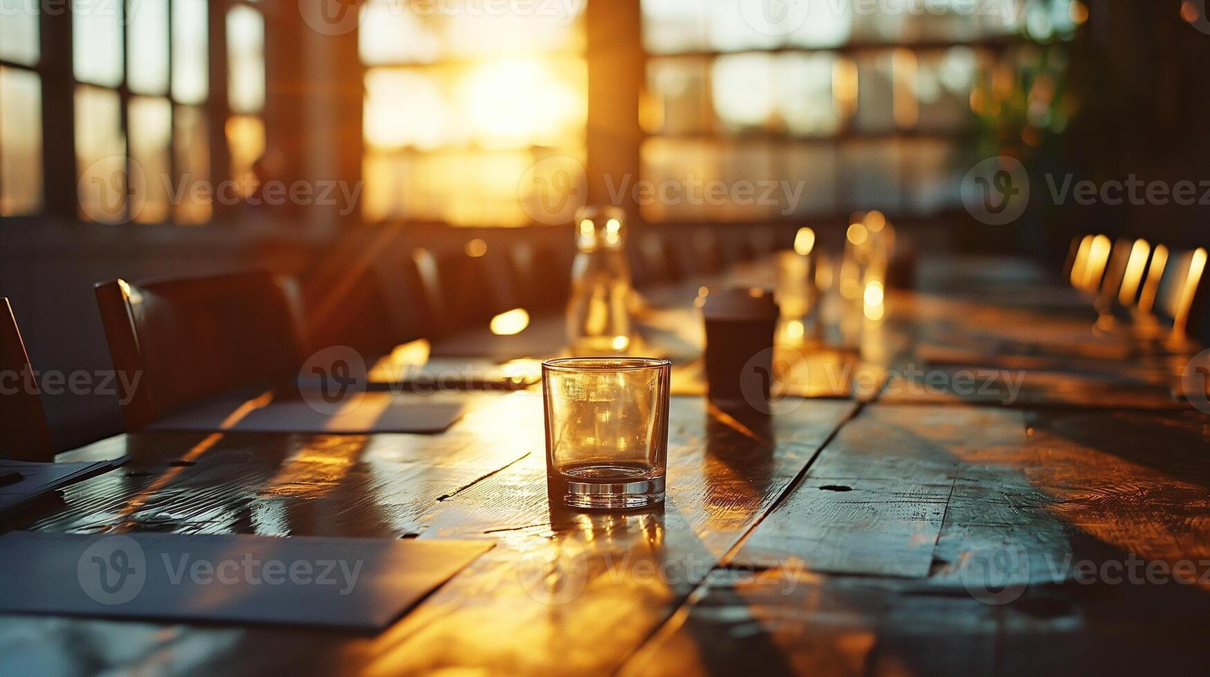 ai généré Bureau intérieur avec réfléchissant verre cloisons, contemporain espace de travail conception, flou concept de entreprise affaires environnement photo