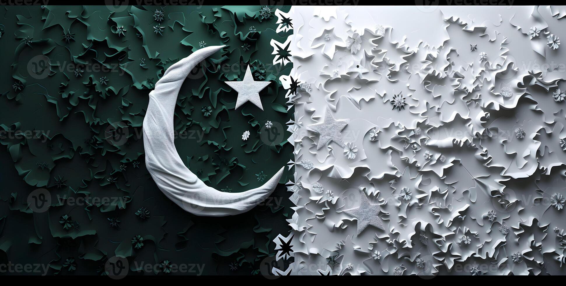 ai généré Pakistan journée fête illustration, content résolution journée Pakistan, 23ème Mars photo