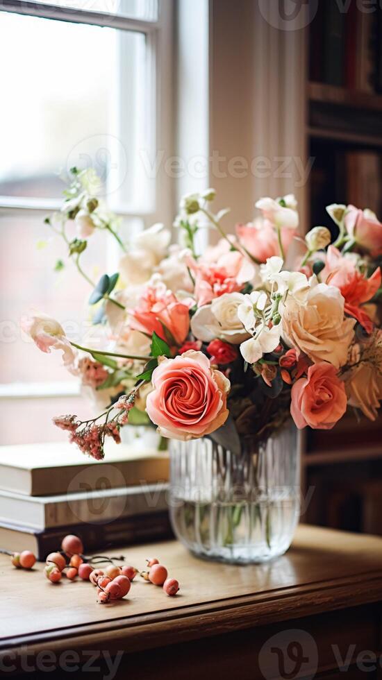 ai généré floral arrangement avec hiver, l'automne ou de bonne heure printemps botanique les plantes et fleurs photo