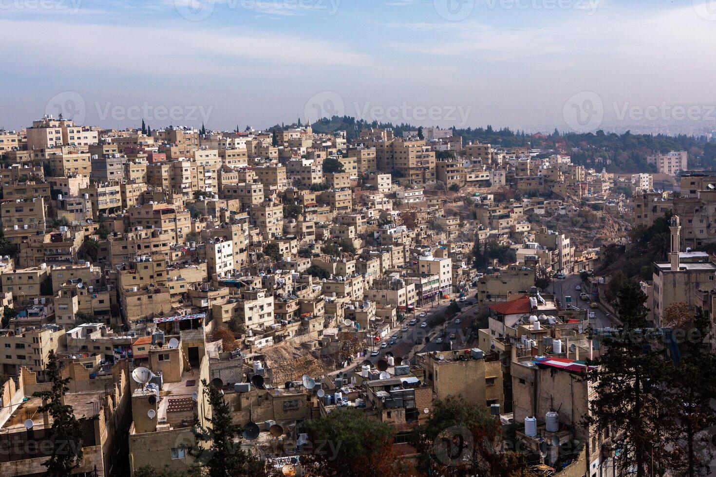 aérien vue de amman ville le Capitale de Jordan. ville scape de Amman. photo