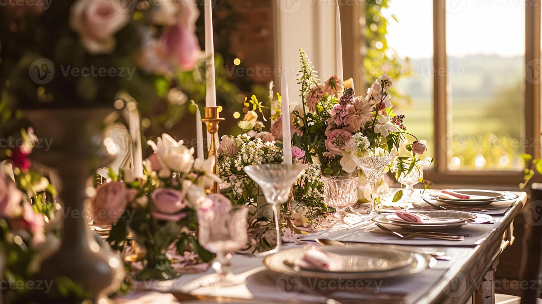 ai généré anniversaire paysage de table ou bonbons bar avec bonbons, anniversaire gâteau et petits gâteaux, magnifique fête fête photo