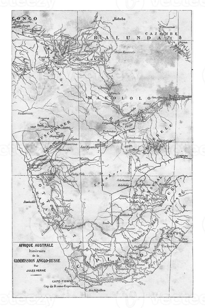 carte de du sud Afrique, ancien gravure. photo